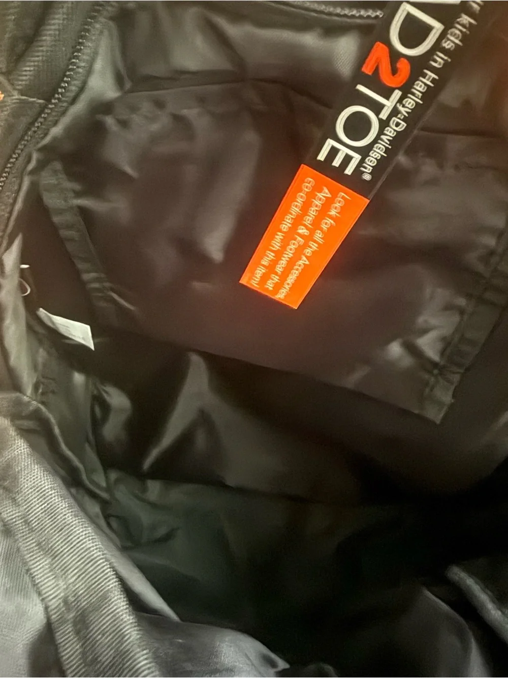 Harley-Davidson Black, Gray & Orange Motorcycle Logo Backpack